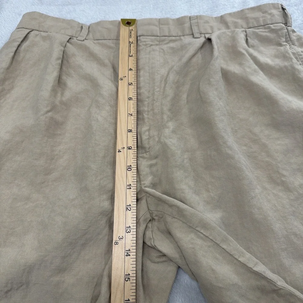 Vintage Beige Pleated Polo Golf Ralph Lauren Shorts Mens Size 36 Linen/Silk Golf